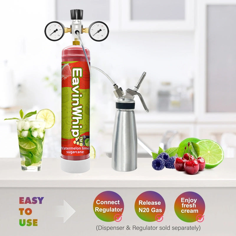 Watermelon Lime Sugarcane Flavor 0.95 Liter / 640 Grams EAVINWHIP MAX PRO Whipped Cream Charger 6PCS